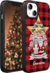 Personalized Grandma Blessed to Be Called Grandama vs Xmas Santa Phone Case for iPhone 14 11 12 13 Xs Samsung S22 S21 S20 A03S A53 with Grandkid's Name, Xmas Nana Gift