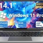 ANTEMPER 14.1 Inch Windows 11 Laptop Computer, 256GB SSD 8GB RAM, Intel Celeron N4020C(up to 2.8GHz), Full HD 1920x1080 Laptops, Mini HDMI, USB3.0, Webcam, TF Card, Type-c, 5000mAh Battery, Gray