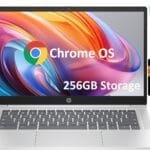 HP Chromebook 14 Business & Students Laptop (Intel 4-Core Pentium N6000, 4GB RAM, 256GB Storage (128GB UFS+128GB SD Card), 14" Anti-Glare) 12-Hr Long Battery Life, IST HUB, Webcam, Wi-Fi 6, Chrome OS