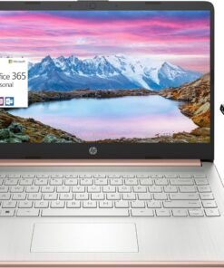 HP Newest 14" HD Light Thin Laptop Student Business, Quad-Core Intel N4120, 16GB RAM, 320GB (64GB eMMC+ 256GB SD), Wi-Fi, Long Battery, Windows 11S + 1 Year Office 365+MarxsolAccessory Rose Gold