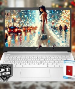 HP 14 Laptop • Back to School Limited Edition with Microsoft 365 • 4-Core Intel CPU • 16GB RAM • 1600GB Storage (64GB OnBoard • withHP P500 512GB External SSD + 1TB OneDrive) • Snow White • Win 11