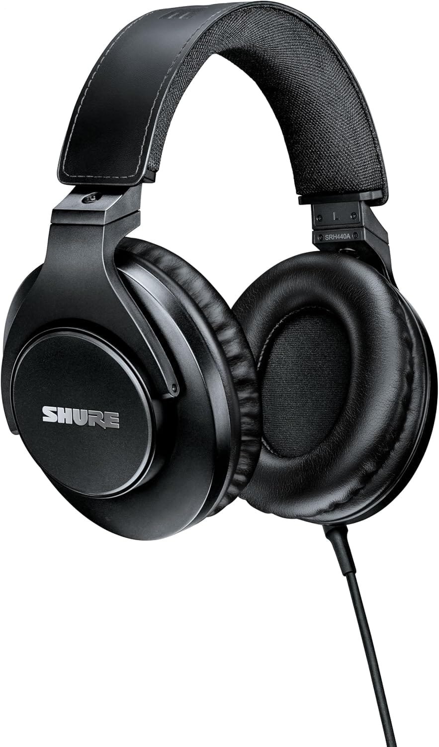 Shure SRH440A Over-Ear Wired Headphones for Monitoring & Recording, Professional Studio Grade, Enhanced Frequency Response, Work with All Audio Devices, Adjustable & Collapsible Design - 2022 Version