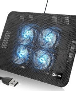 KLIM Serenity + Laptop Cooling Pad for Laptop + 11 to 15.6 inches + Perfect for Small and Medium Laptops + Stable and Sturdy Metal Grid + Silent Laptop Cooling Stand + Black